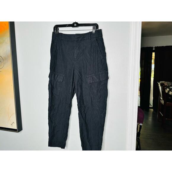 ANOTHER TOMORROW Black Cotton Front Button Fly Cargo Style Trouser Pant Size 42 - Picture 4 of 14